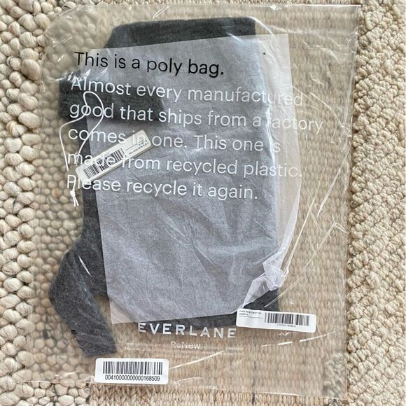 Everlane The Cozy-Stretch Tank In Heathered Charcoal Size Small Wool Blend NWT - Picture 7 of 8